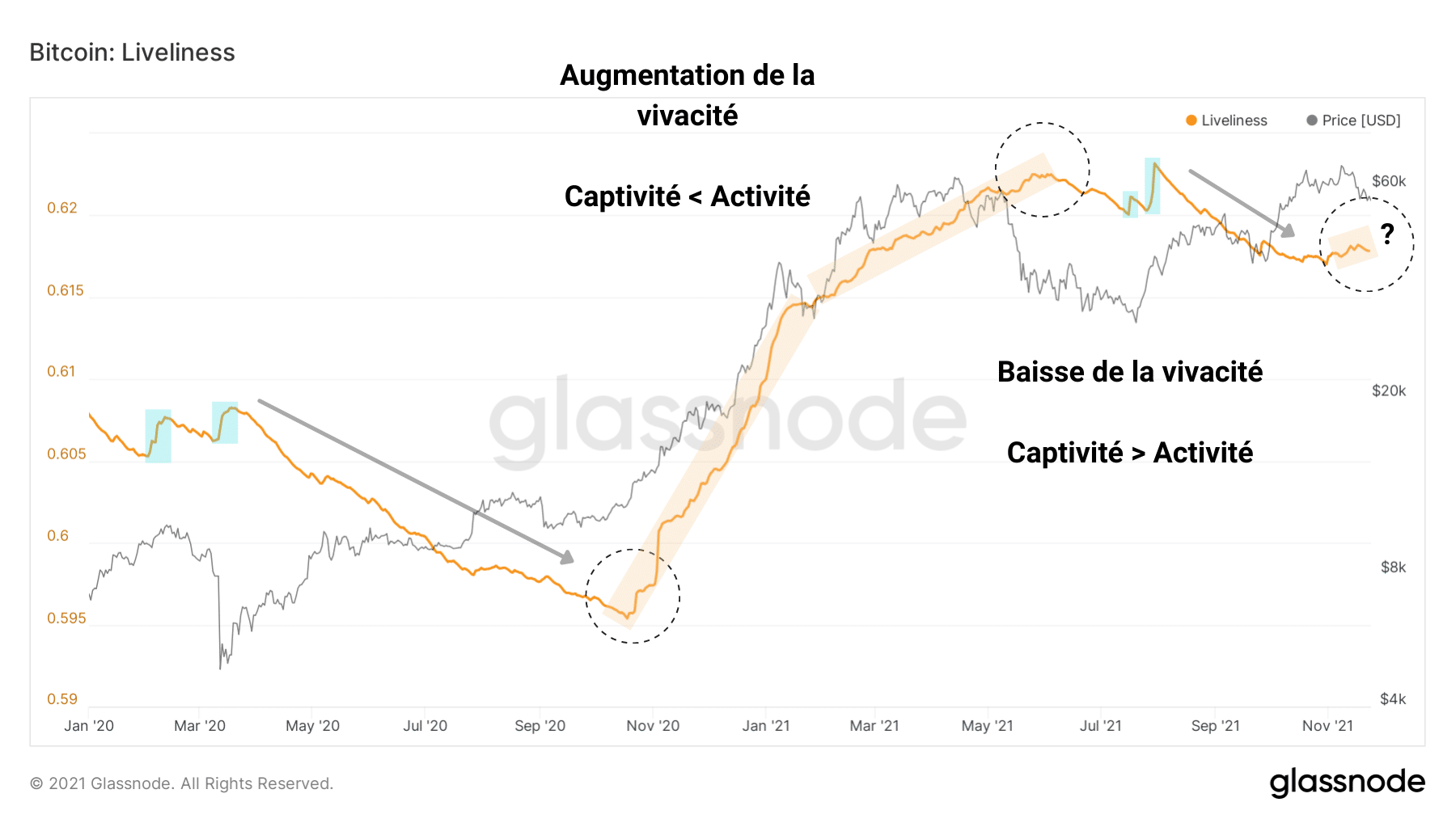 Wykres ruchliwości Bitcoina (BTC) (Źródło: Glassnode)