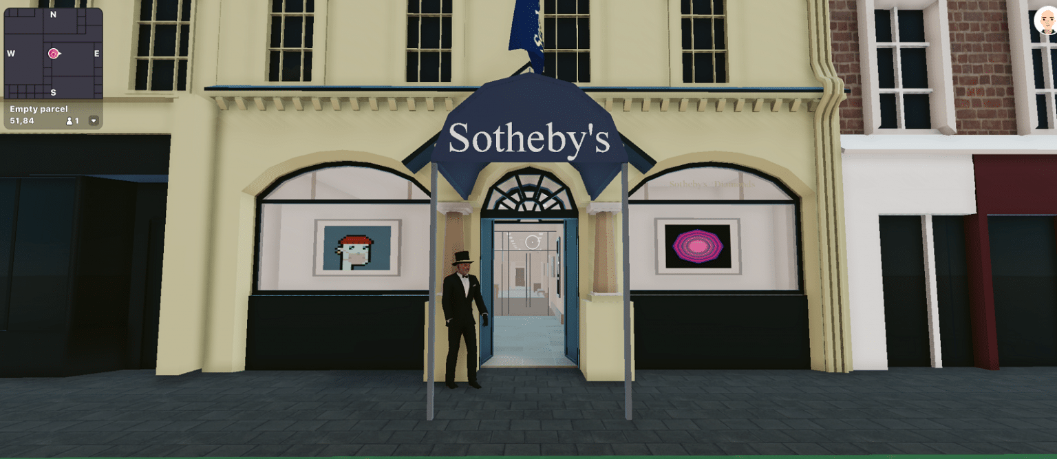 Gemelo digital de la casa de subastas Sotheby's en Decentraland