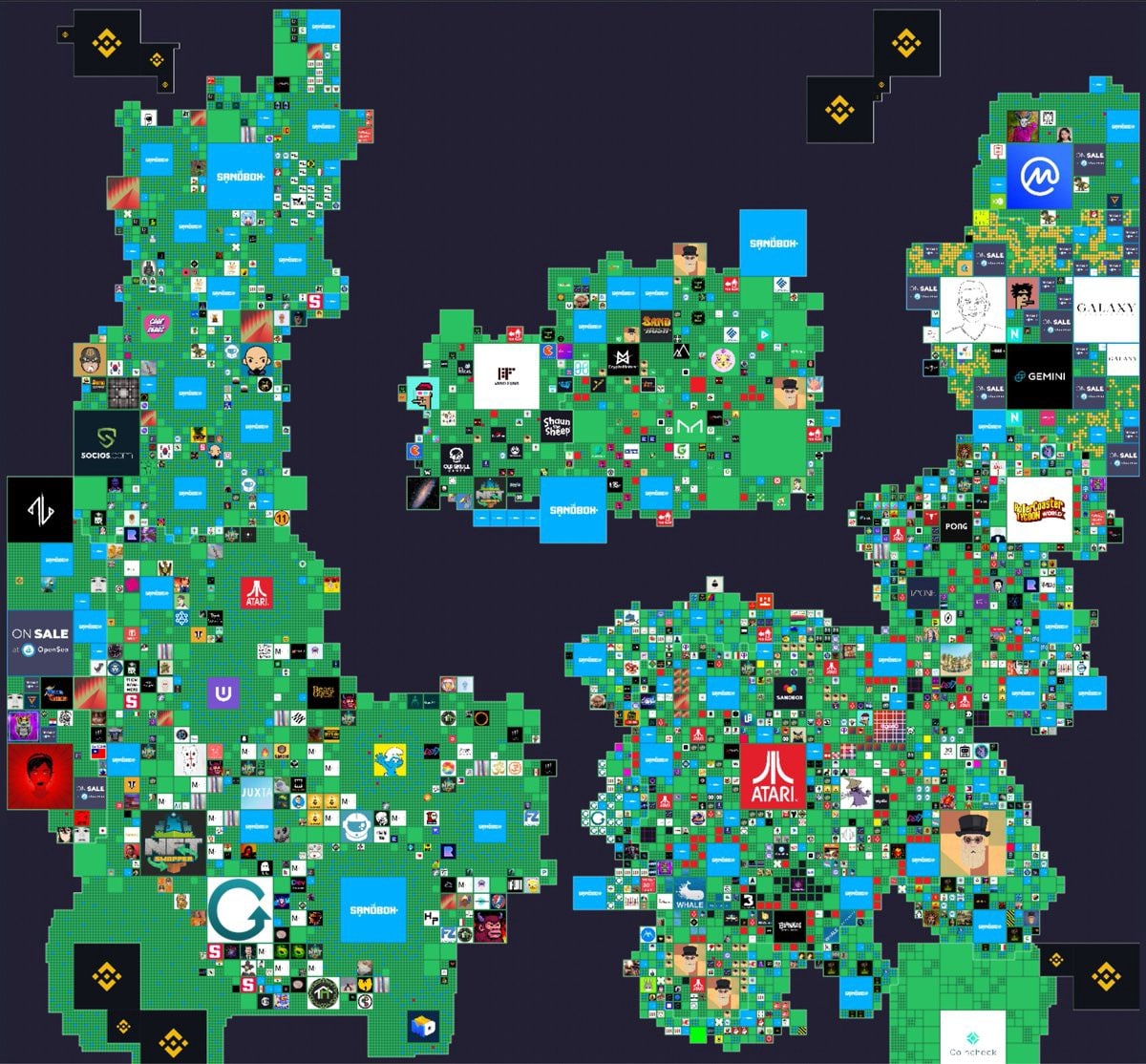 Anteprima della mappa del metaverso Sandbox