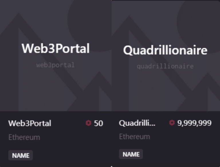 Dezentrale und tragbare NFT: Web3 Portal und Quadrillionaire