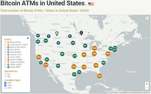 Number of Bitcoin ATMs in the U.S. (Source: Coin ATM Radar)