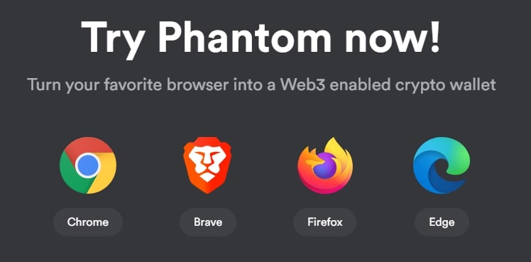 Съвместими браузъри на Phantom wallet