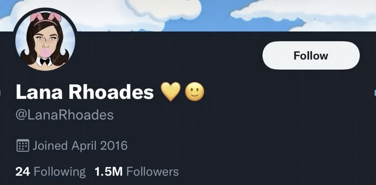 Lana Rhoades' Twitter-Profil