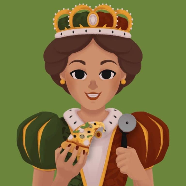 Kusama Pizza Queen. Qui veut de la pepperoni royale ?