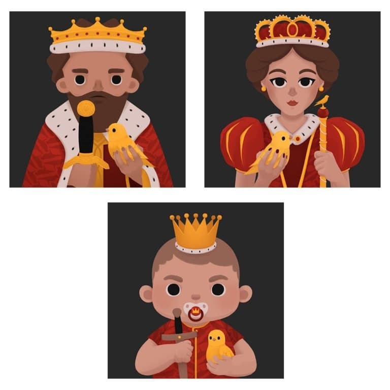 Сливането на крал с кралица ще доведе до създаването на кралско бебе Kusama.