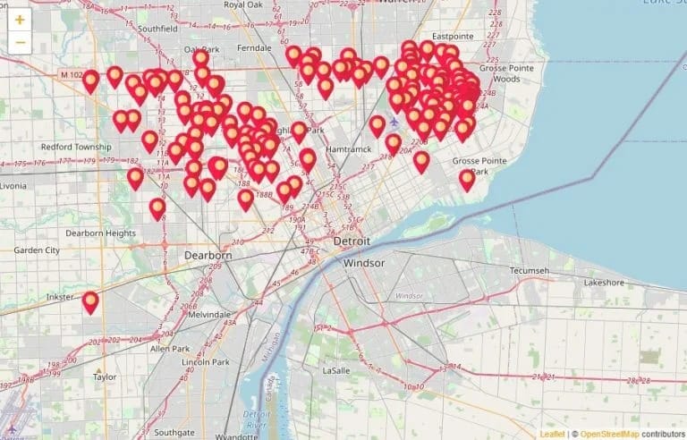 Figure 3: RealT properties in the city of Detroit