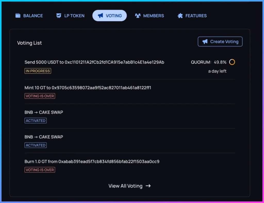 Overview of the XDAO voting interface