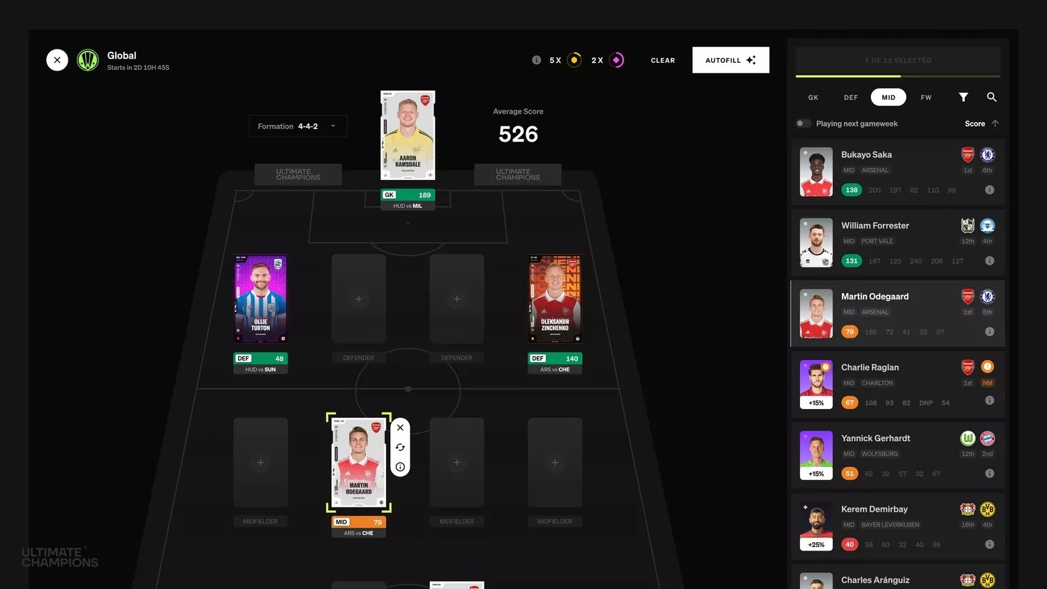 Ultimate Champions Team Building Interface Preview