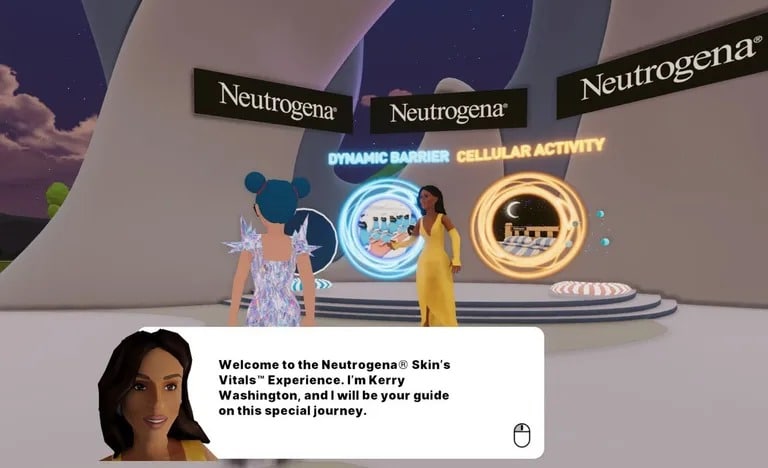 Zrzut ekranu z Metaverse Beauty Week w Decentraland. Image: Decentraland