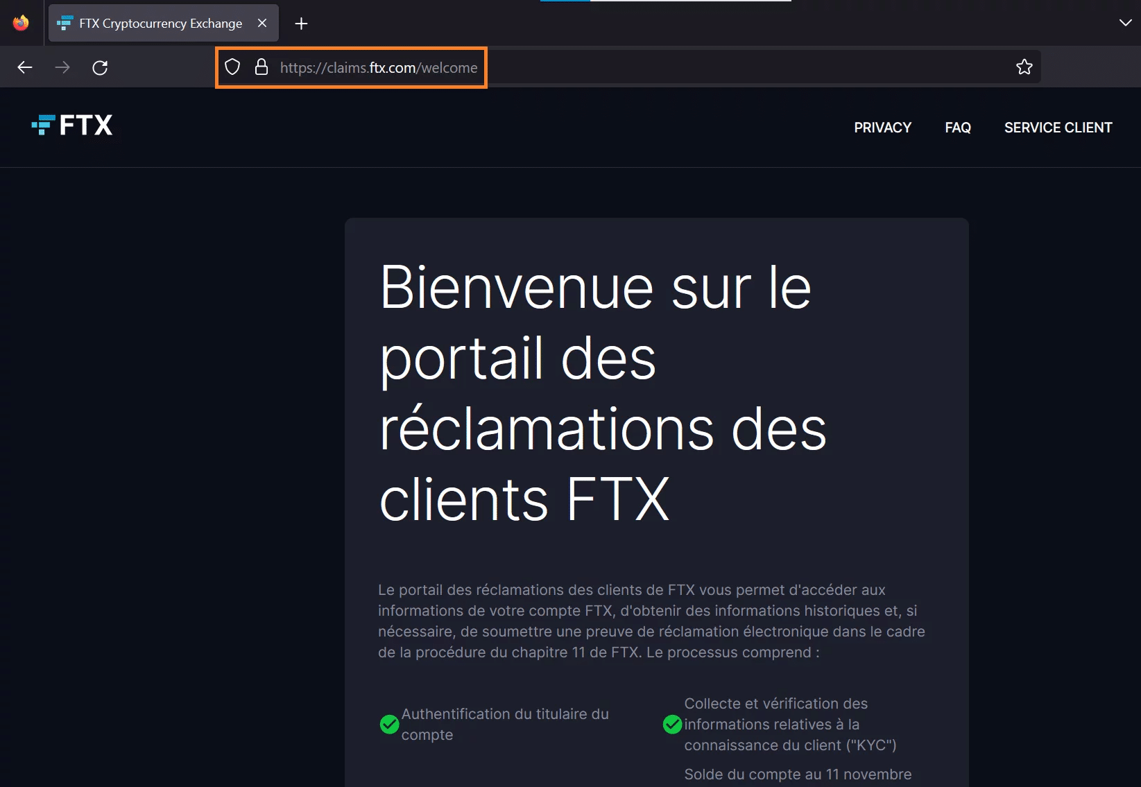 Reklamační portál FTX
