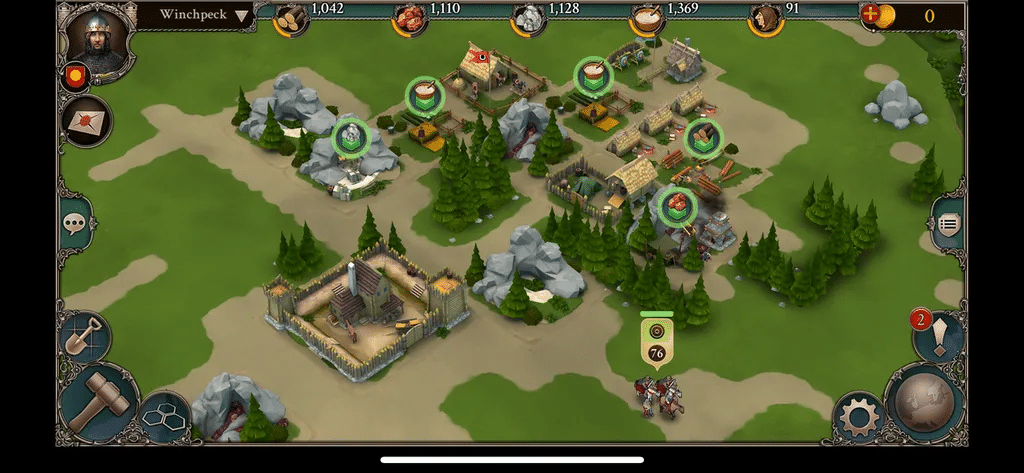 In-game screenshot van Legends at War op iOS.