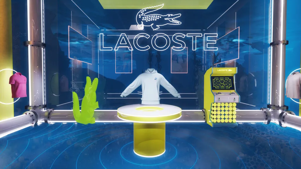 Snímek obrazovky z nového virtuálního obchodu Lacoste. Obrázek: Lacoste/Emperia